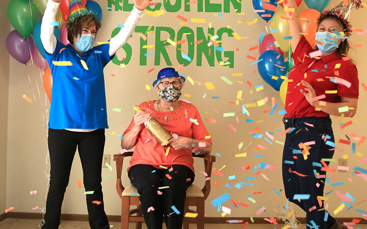 #EcumenStrong resident celebrates getting their covid-19 vaccination shot
