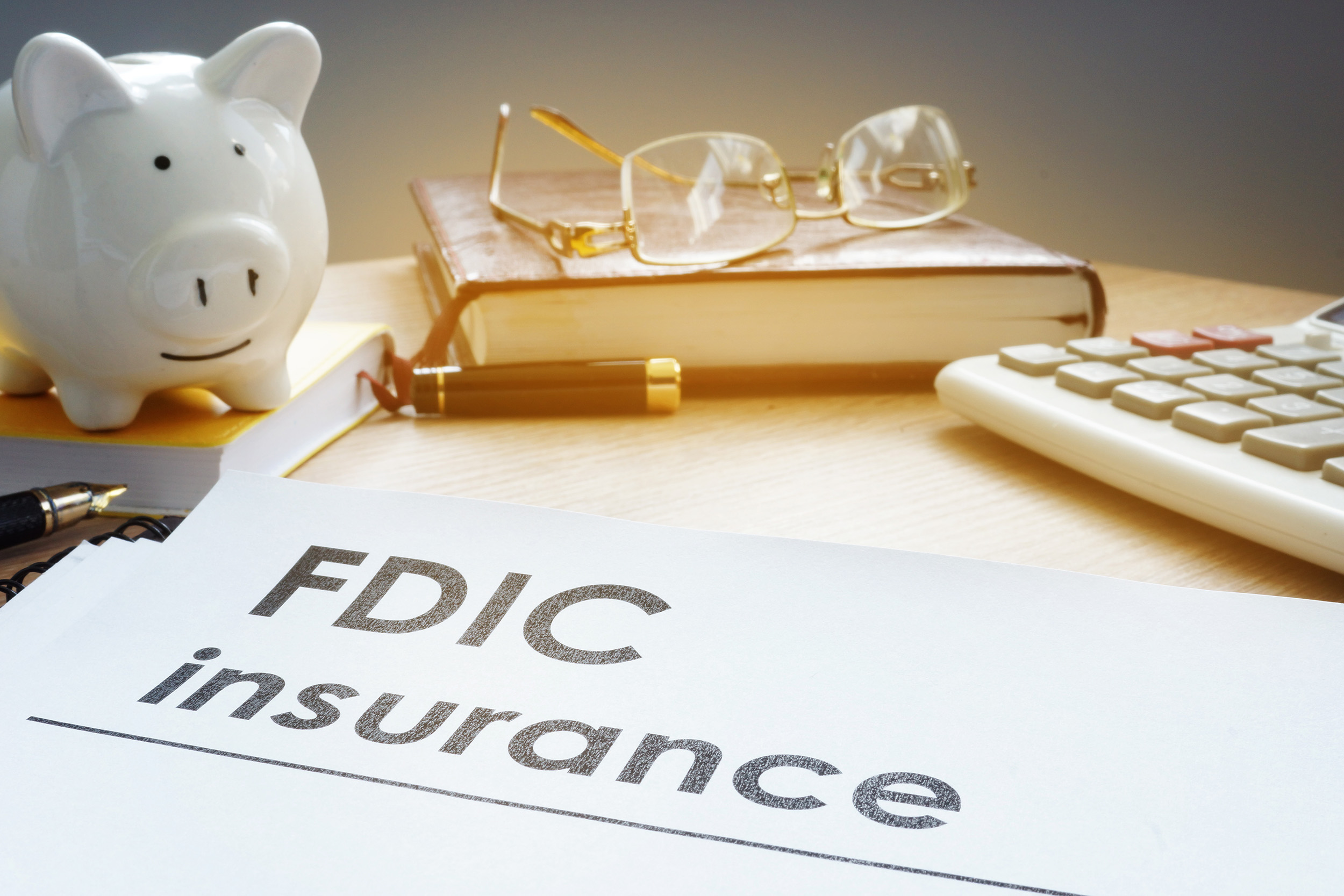 FDIC insurance on a side of piggy bank